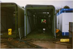 Alexandra Park. Conveyor belt housings being prepared for assembly.